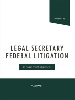 cover image of Legal Secretary Federal Litigation